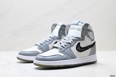Dior x Nike Air Jordan 1 High OG Basketball shoes Non-slip, wear-resistant skate shoes